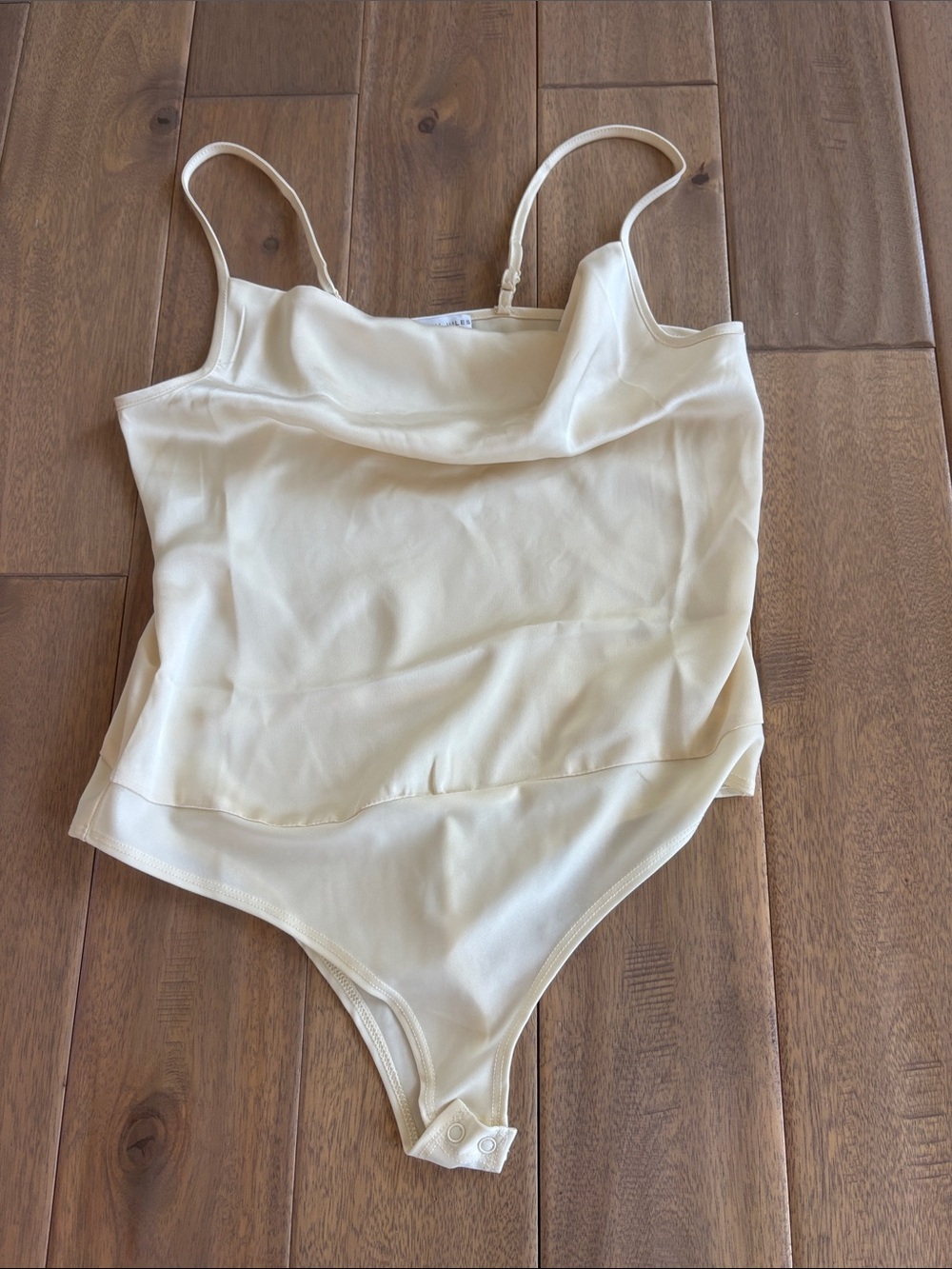 Sincerely Jules Cream One-Piece Bodysuit with Spaghetti Straps